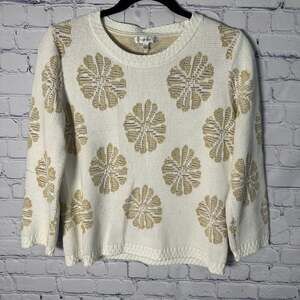 Tyler Boe Floral Jacquard Sweater in Sandstone